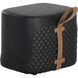 Axio 16.5 inch Napa Black / Napa Cognac Ottoman